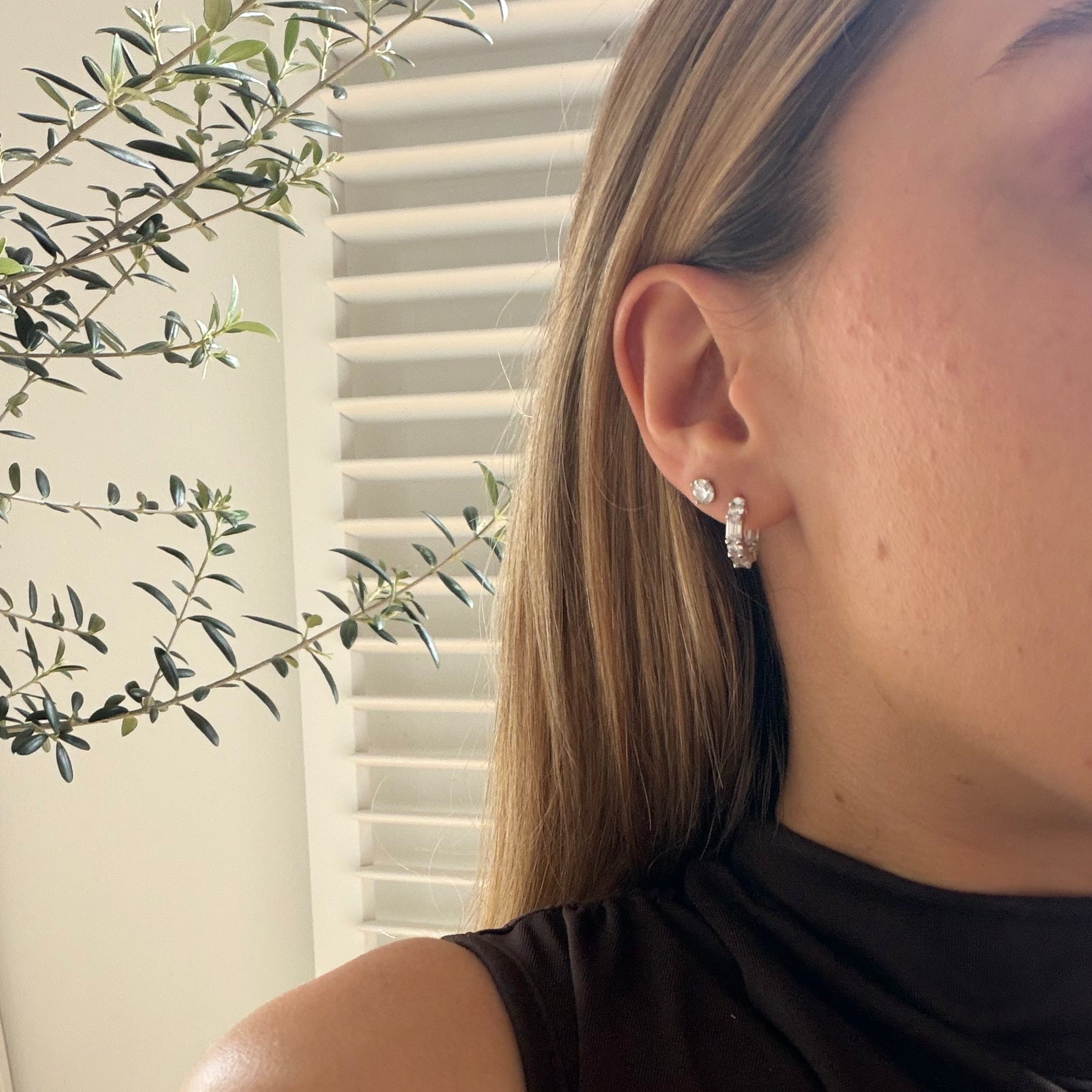 Art Deco Diamond Hoops