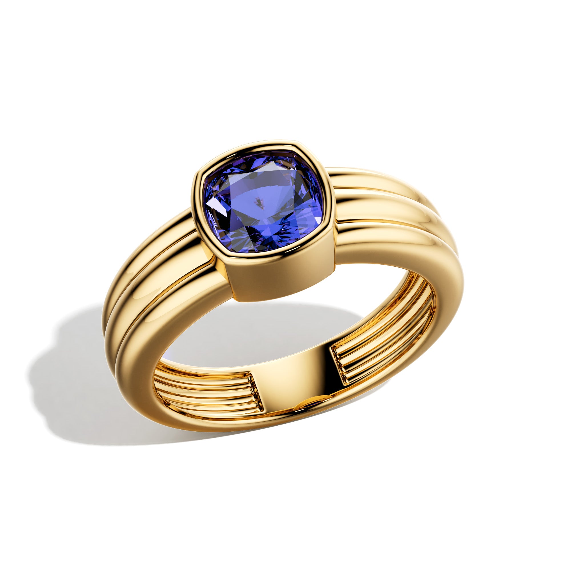 Triple Band Ring with Tanzanite