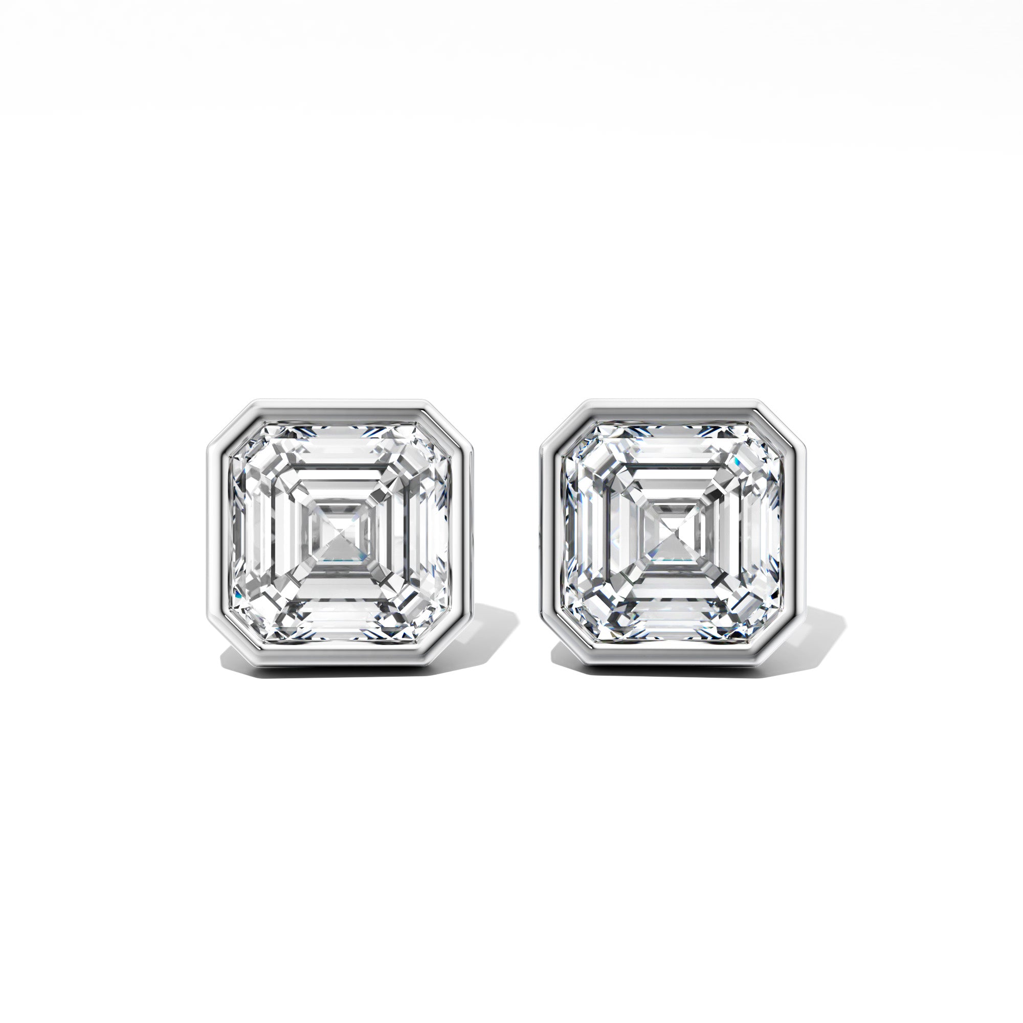 Bezel Asscher Studs