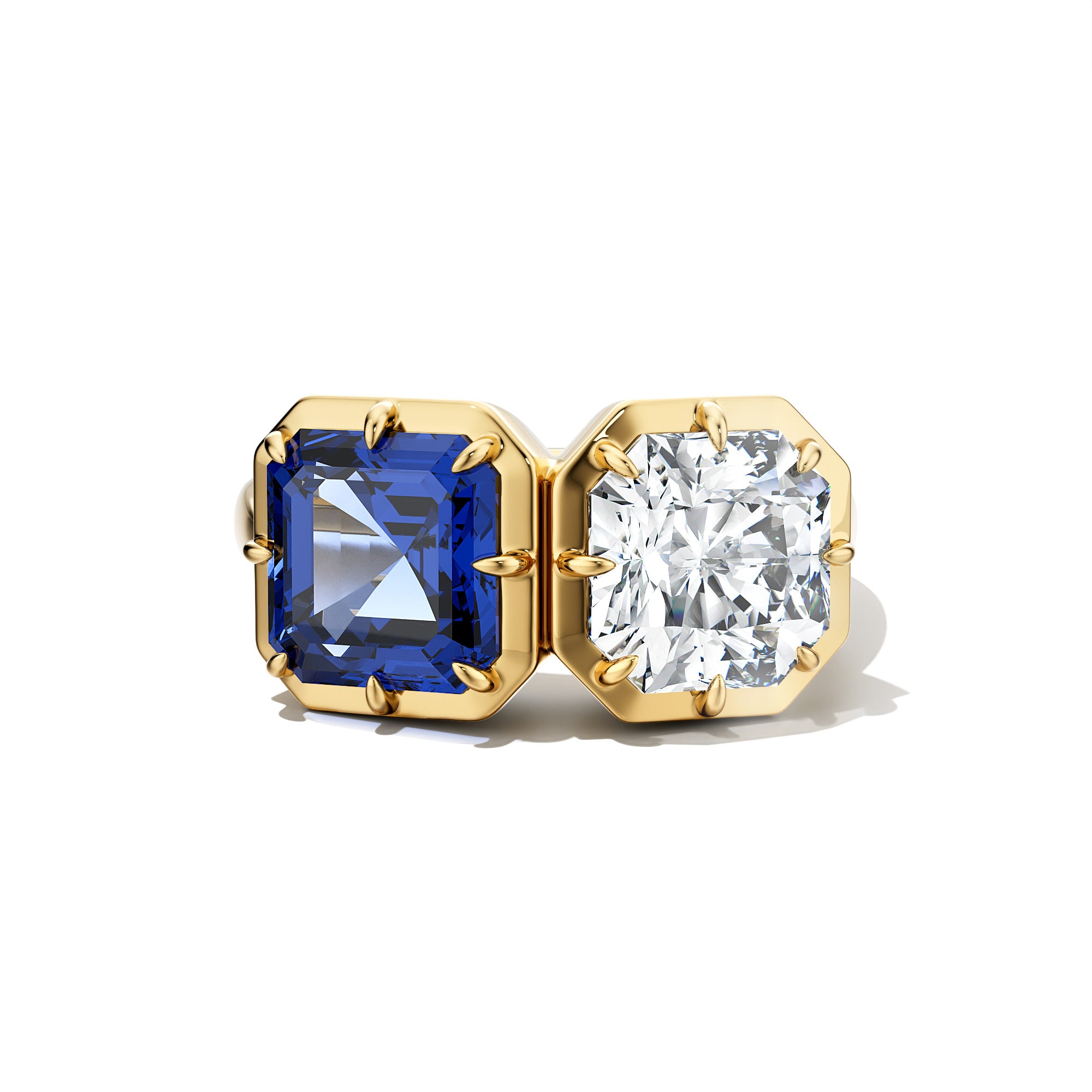 Diamond & Sapphire Toi Et Moi Ring