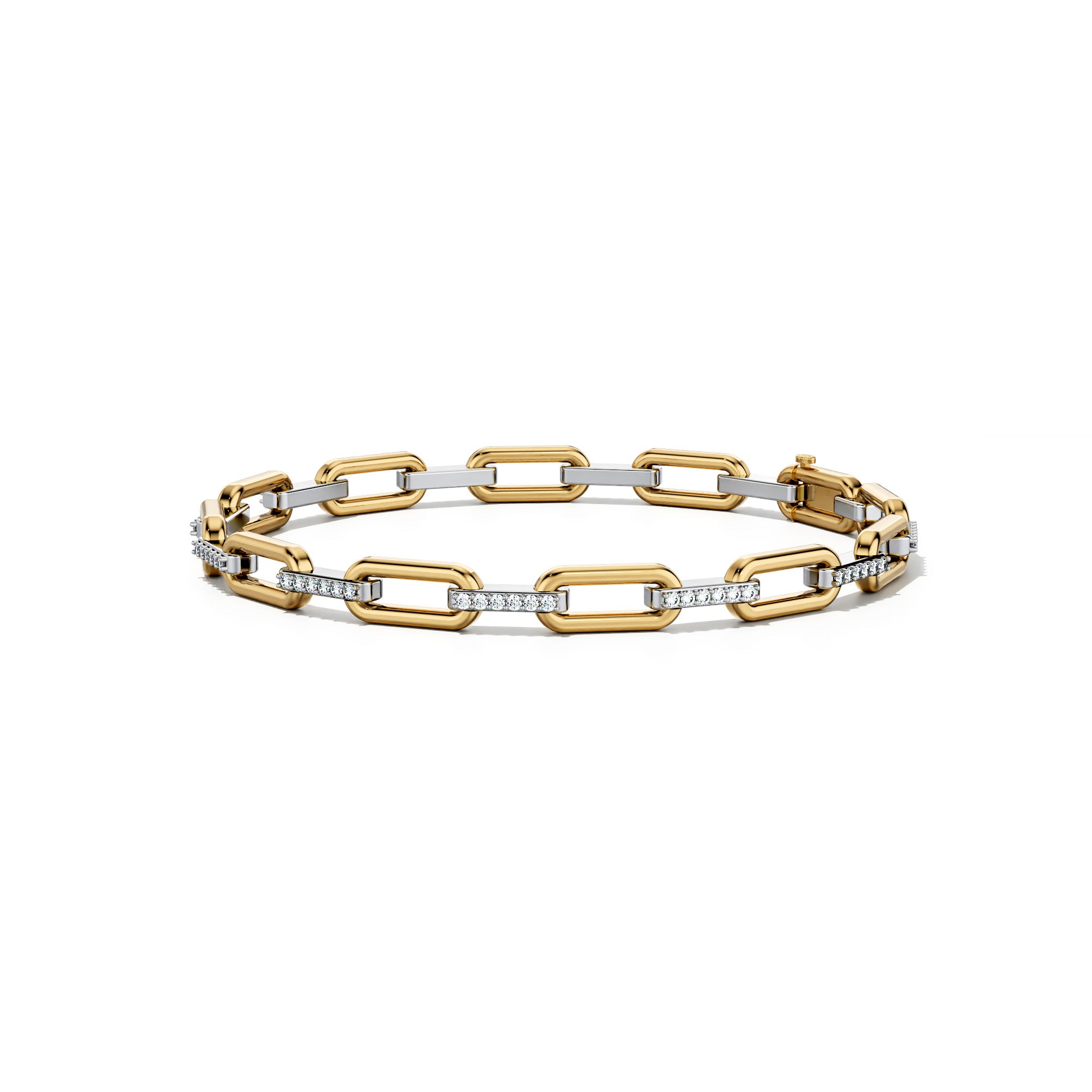 Paperclip Bracelet with Pavé Diamonds