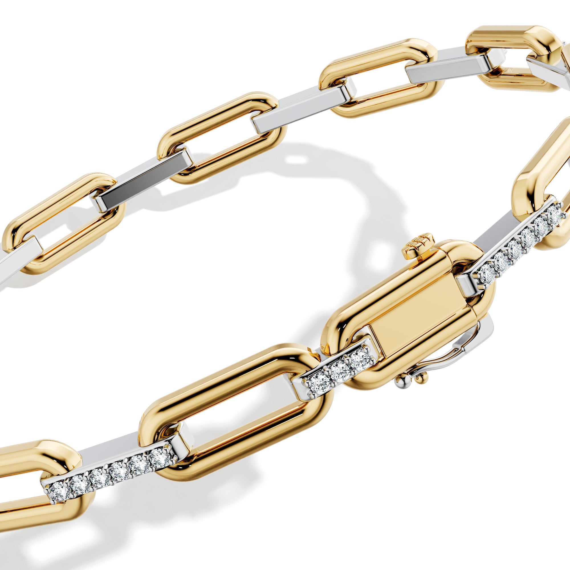Paperclip Bracelet with Pavé Diamonds