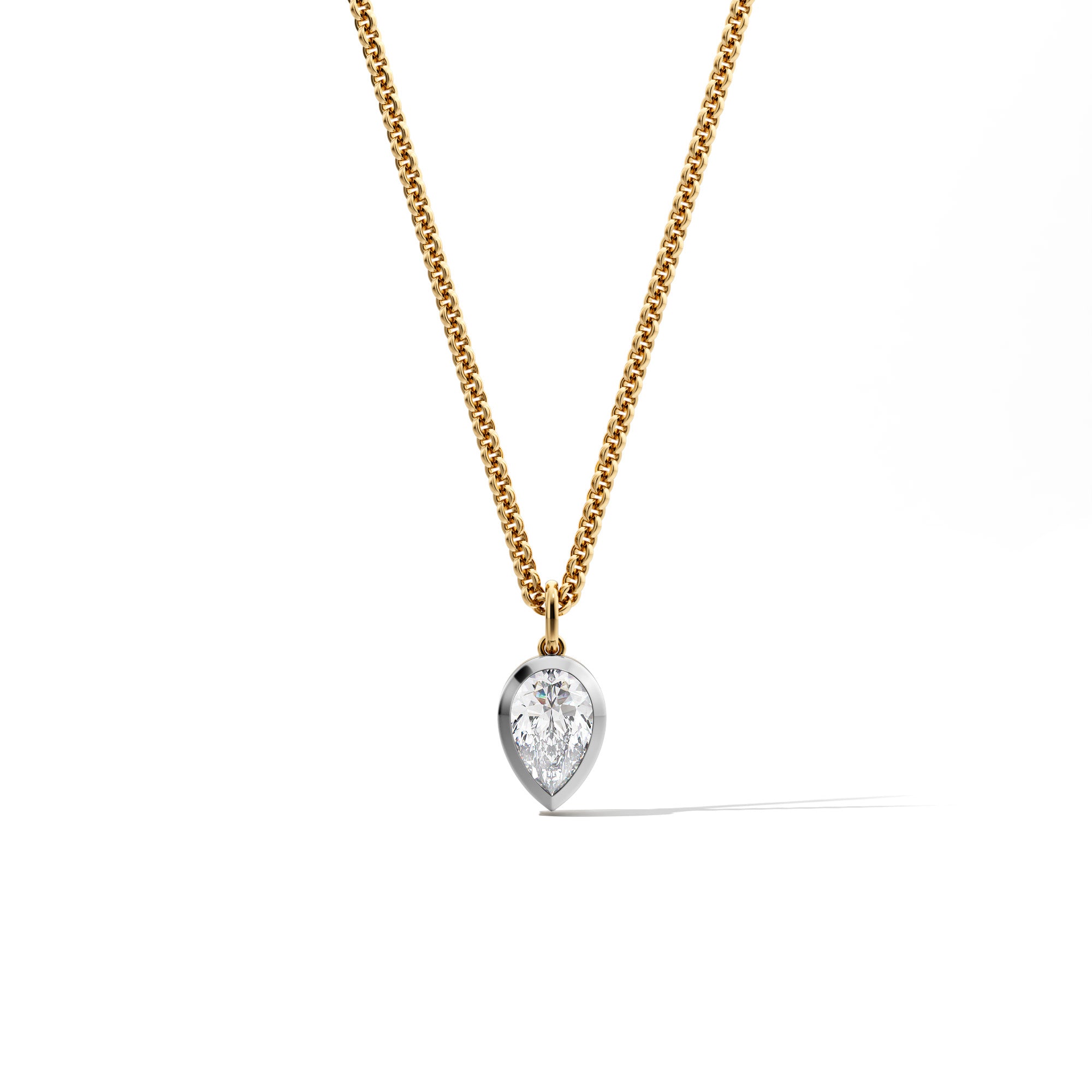 Diamond Pear Necklace