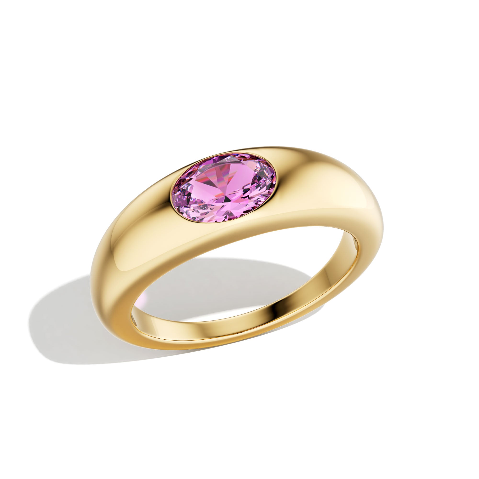 Dome Ring with Pink Sapphire
