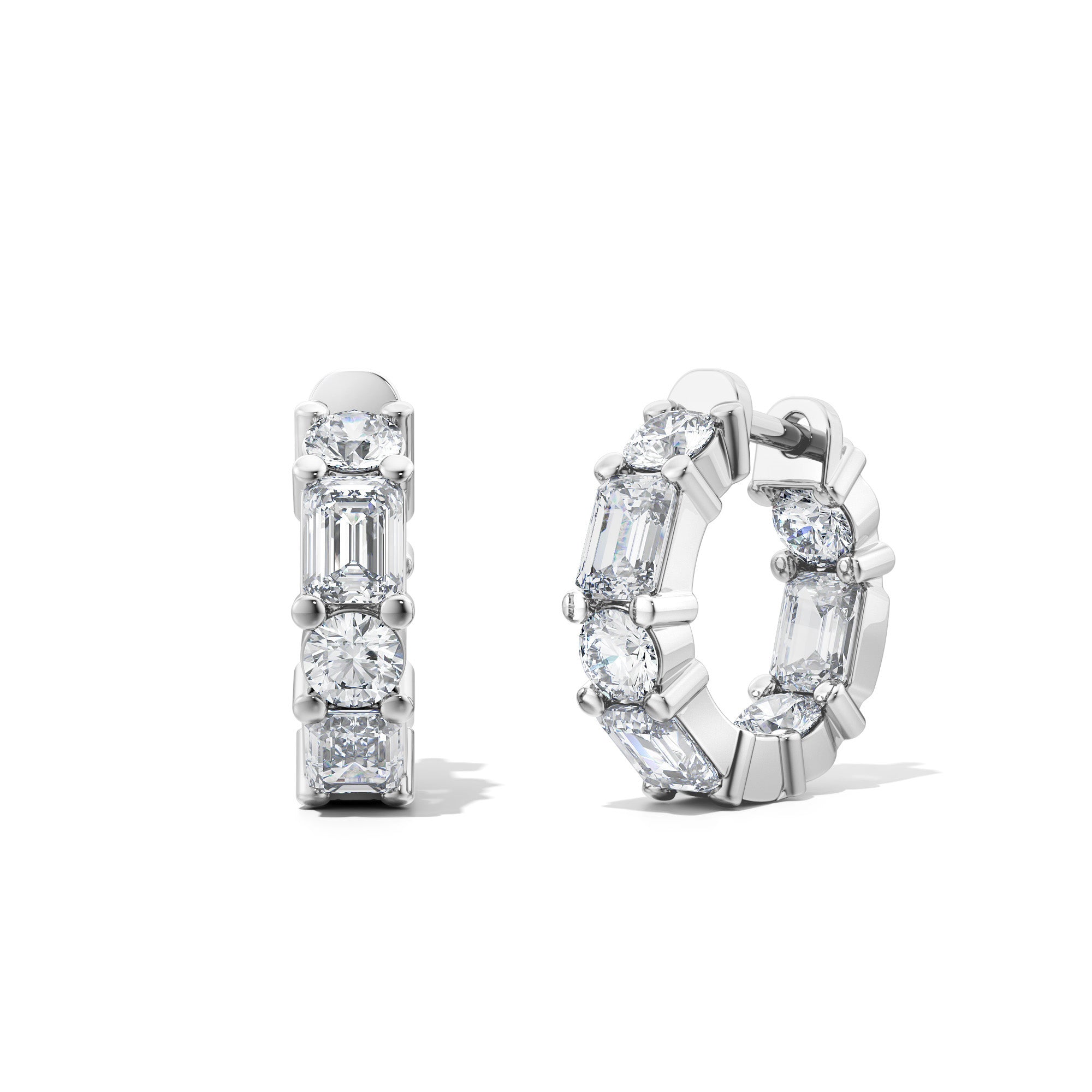 Art Deco Diamond Hoops