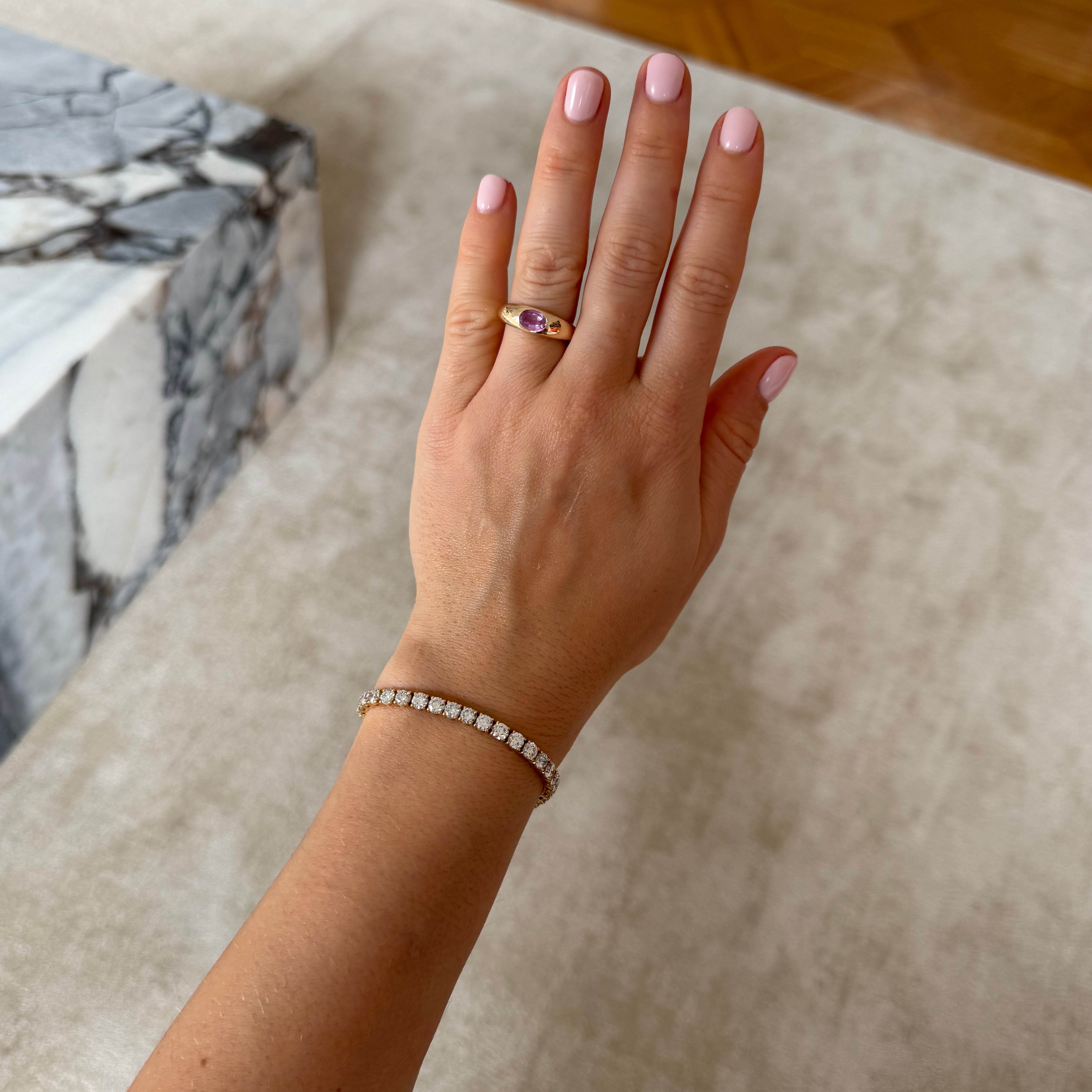 Dome Ring with Pink Sapphire