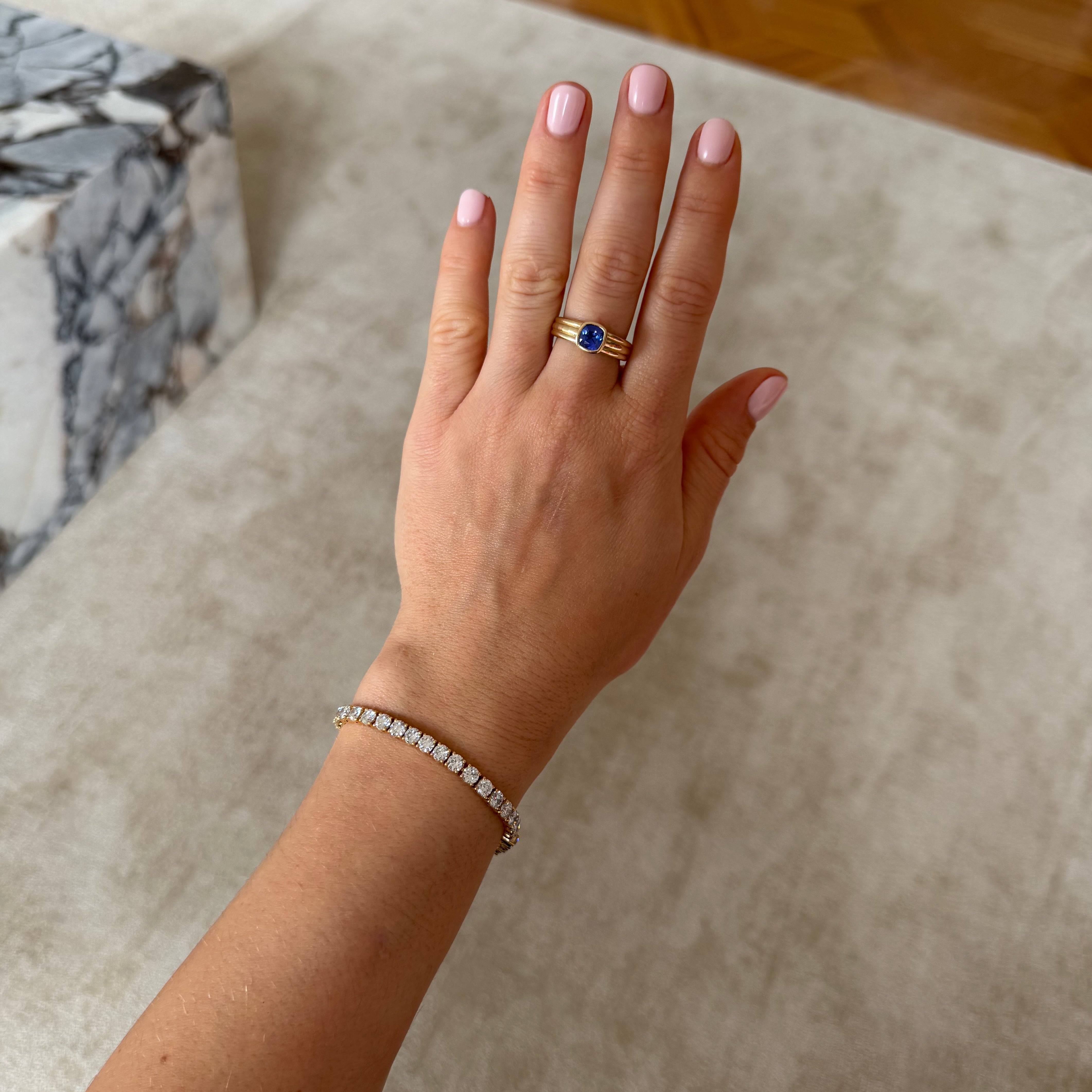Triple Band Ring with Tanzanite