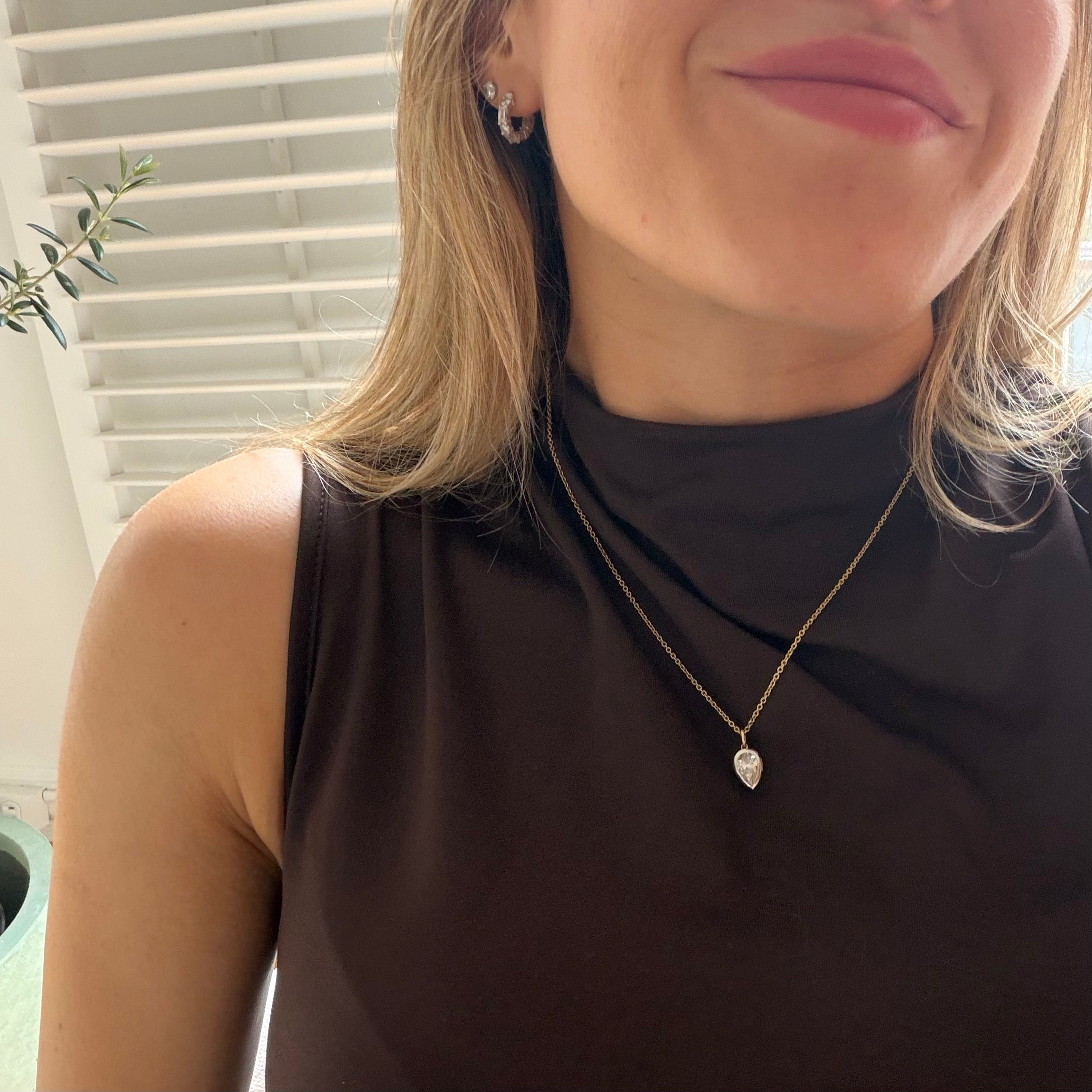 Diamond Pear Necklace